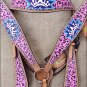 F518 NEW HILASON WESTERN HAND PAINT LEATHER HORSE BRIDLE HEADSTALL BREAST COLLAR