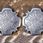 SET OF 2 ANTIQUE SILVER FINISH FLORAL BERRY CONCHOS RHINESTONE HEADSTALL SADDLE