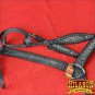 HILASON WESTERN LEATHER HORSE ONE EAR HEADSTALL BREAST COLLAR SET ANTIQUE BLACK