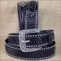 44 in M&F WESTERN ARIAT SANDS BLACK MENS LEATHER BELT BASKET WEAVE W/ CONCHO