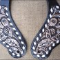 HILASON WESTERN FLORAL HAND TOOLED LEATHER SPUR STRAPS BROWN ANTIQUE