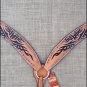 S540 NEW HILASON WESTERN HAND PAINT LEATHER HORSE BREAST COLLAR - TAN & BLACK