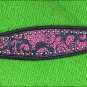 HILASON WESTERN LEATHER HORSE BREAST COLLAR BLACK MAGENTA SWIRLS