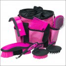 WEAVER GLITTER GROOMING KIT 7 PIECE ASSORTMENT HANDY VINYL BAG W/ 6 POCKET PINK