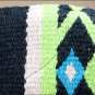 FE123-F HILASON WESTERN NEW ZEALAND WOOL HORSE SADDLE BLANKET BLACK GREEN