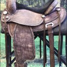 TO102RO-F HILASON TREELESS WESTERN LEATHER TRAIL PLEASURE HORSE RIDING SADDLE 15