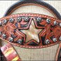 V1 HILASON WESTERN LEATHER HORSE HEADSTALL DARK OIL BLACK HAIR ON INLAY