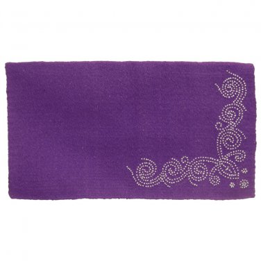 34X38 TOUGH 1 WOOL SADDLE BLANKET WITH DESIGNER DOTS PURPLE