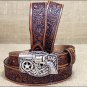 28 inch JUSTIN TAN EMBOSSED LEATHER LIL TRIGGER WESTERN BELT REVOLVER BUCKLE