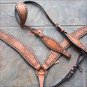 HILASON WESTERN LEATHER HORSE ONE EAR BRIDLE HEADSTALL BREAST COLLAR TAN