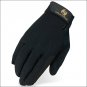 10 SIZE HERITAGE SUMMER TRAINER HORSE RIDING EQUESTRIAN GLOVE LEATHER BLACK