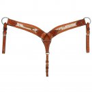 TOUGH 1 SHAPED BREASTCOLLAR W/ SPOTTED HAIR OVERLAY STAR CONCHO MEDIUM OIL
