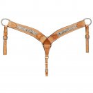 TOUGH 1 SHAPED BREASTCOLLAR W/ SPOTTED HAIR OVERLAY STAR CONCHO LIGHT OIL