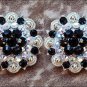 C12 SET OF 2 BLACK AB CRYSTAL 1-1/4in. BERRY CONCHO RHINESTONE SADDLE COWGIRL