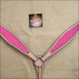 HILASON WESTERN LEATHER HORSE BREAST COLLAR TAN PINK INLAY