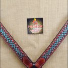 HILASON WESTERN LEATHER HORSE BREAST COLLAR W/ RHINESTONES - DARK OIL S414