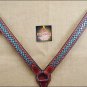 HILASON WESTERN LEATHER HORSE BREAST COLLAR W/ RHINESTONES - DARK OIL S414