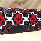FEP257 MADE N USA HILASON WESTERN WOOL SHOCK BUSTER SADDLE BLANKET PAD BROWN RED