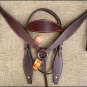 HILASON WESTERN LEATHER HORSE BRIDLE HEADSTALL BREAST COLLAR - DARK BROWN