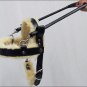 GH106-F HILASON BLACK GENUINE LEATHER X LARGE ASSISTANCE DOG HARNESS WITH HANDLE