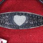 HILASON WESTERN LEATHER HORSE HEADSTALL ANTIQUE BLACK BLING HEART