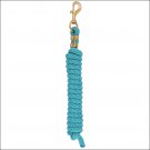 5/8" X 8' WEAVER POLYPROPYLENE SOFT LEAD ROPE W/ SOLID BRASS 225 SNAP TURQUOISE