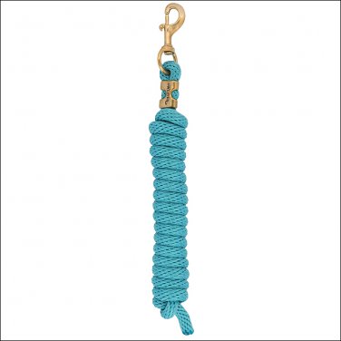 5/8" X 8' WEAVER POLYPROPYLENE SOFT LEAD ROPE W/ SOLID BRASS 225 SNAP TURQUOISE