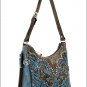 AW915 AMERICAN WEST CHARCOAL BROWN LEATHER LADIES SHOULDER HANDBAG PURSE