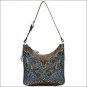 AW915 AMERICAN WEST CHARCOAL BROWN LEATHER LADIES SHOULDER HANDBAG PURSE