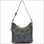 AW915 AMERICAN WEST CHARCOAL BROWN LEATHER LADIES SHOULDER HANDBAG PURSE