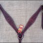 F42 DARK BROWN HILASON WESTERN LEATHER HORSE BREAST COLLAR FLORAL CARVED