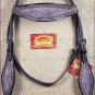 S321 HILASON WESTERN LEATHER HORSE BRIDLE HEADSTALL BARB WIRE ANTIQUE BLACK