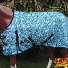 69" HILASON 1200D WINTER WATERPROOF POLY TURNOUT HORSE BLANKET TURQUOISE