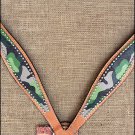 HILASON WESTERN LEATHER HORSE BREAST COLLAR CAMOUFLAGE HAND PAINT