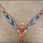 HILASON WESTERN LEATHER HORSE BREAST COLLAR HAND PAINT FLAME