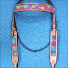 HILASON WESTERN LEATHER HORSE BRIDLE HEADSTALL TAN W/ BUBBLES INLAY