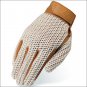 6 SIZE HERITAGE CROCHET RIDING GLOVES HORSE EQUESTRIAN NATURAL/TAN