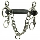 HILASON HARD RUBBER MOUTH PELHAM HORSE BIT STAINLESS STEEL