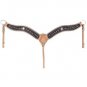 TOUGH 1 HIGH NOON SPUR ROWEL BREASTCOLLAR W/ BROWN HAIR OVERLAY