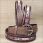 38" SILVER CREEK BROWN LEATHER LACED EDGE HORSE HAIR RIBBON MEN BELT
