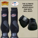 LARGE HILASON HORSE FRONT LEG SPORTS BOOT PROFESSIONAL CHOICE BLACK BELL BOOT