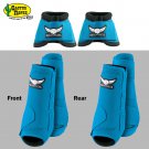 MED TURQUOISE RELENTLESS TREVOR BRAZILE FRONT REAR SPORT BELL BOOT 6 PACK HORSE