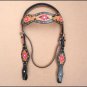 HILASON WESTERN LEATHER HORSE HEADSTALL BREAST COLLAR BLACK TAN