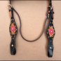 HILASON WESTERN LEATHER HORSE HEADSTALL BREAST COLLAR BLACK TAN