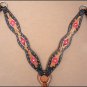 HILASON WESTERN LEATHER HORSE HEADSTALL BREAST COLLAR BLACK TAN