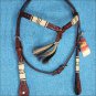 HILASON WESTERN LEATHER HORSE HEADSTALL BRIDLE RAWHIDE BRAIDED MAHOGANY
