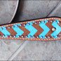 HILASON WESTERN LEATHER HORSE BRIDLE HEADSTALL TURQUOISE BROWN HAND PAINT