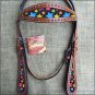 HILASON WESTERN LEATHER HORSE BRIDLE HEADSTALL MAHOGANY W/ STAR INLAY