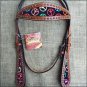 HILASON WESTERN LEATHER HORSE BRIDLE HEADSTALL MAHOGANY W/ PEACE SIGN INLAY