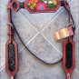 HILASON WESTERN LEATHER HORSE BRIDLE HEADSTALL MAHOGANY W/ FLORAL INLAY